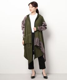 gomme | 60/-ファイン裏毛　切替ファスナーパーカーワンピース(パーカー)