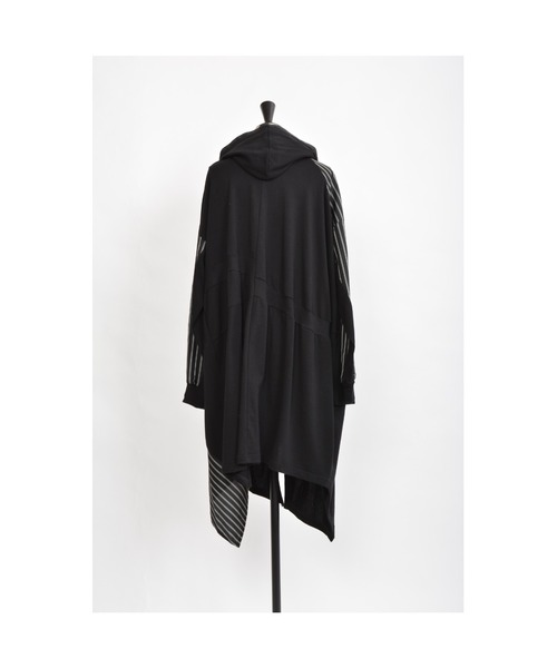 gomme（ゴム）の「60/-ファイン裏毛　切替ファスナーパーカーワンピース（パーカー・レディース・ブラック/チャコールグレー/カーキ・MEDIUM）」の17枚目の写真