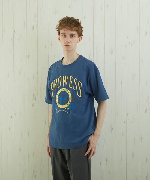 TONE SELECT WEAR(トーンセレクトウェア)の「【TONE BY AS】カレッジプリントTEE(BL)(Tシャツ/カットソー・メンズ・ブルー/スミクロ/杢グレー・MEDIUM/LARGE)」の4枚目の写真