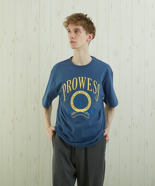 TONE SELECT WEAR(トーンセレクトウェア)の「【TONE BY AS】カレッジプリントTEE(BL)(Tシャツ/カットソー・メンズ・ブルー/スミクロ/杢グレー・MEDIUM/LARGE)」の5枚目の写真