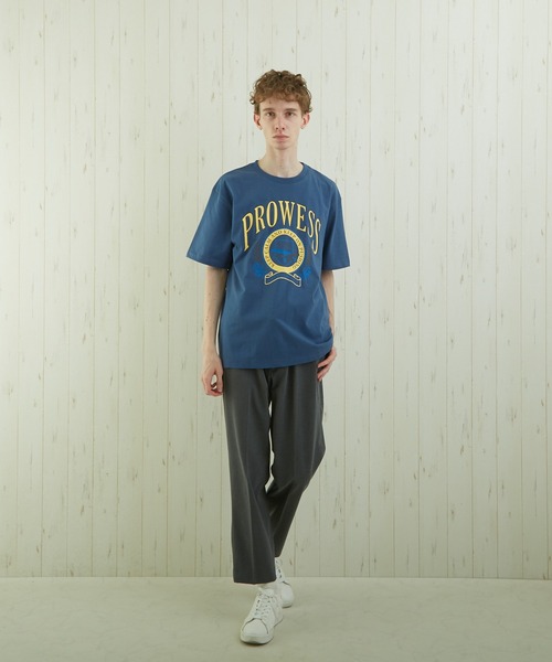 TONE SELECT WEAR(トーンセレクトウェア)の「【TONE BY AS】カレッジプリントTEE(BL)(Tシャツ/カットソー・メンズ・ブルー/スミクロ/杢グレー・MEDIUM/LARGE)」の7枚目の写真