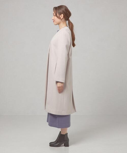 THE STATION STORE(ザ ステーション ストア)の「<closet story(クローゼットストーリー)>カラーレス 1ボタン コート(ノーカラーコート・レディース・ライトグレー/ダークグレー・S/M)」の14枚目の写真