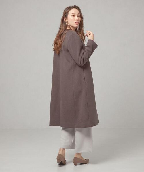 THE STATION STORE(ザ ステーション ストア)の「<closet story(クローゼットストーリー)>カラーレス 1ボタン コート(ノーカラーコート・レディース・ライトグレー/ダークグレー・S/M)」の8枚目の写真