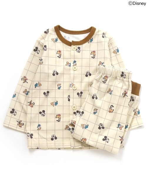 ディズニーキャラクター前開き総柄パジャマ