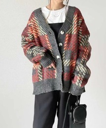 ABITOKYO | 【ABITOKYO ORIGINAL】配色ニットジャガードチェックカーデ(カーディガン/ボレロ)