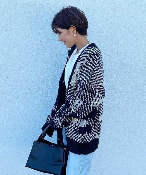 ABITOKYO(アビトーキョー)の「【ABITOKYO ORIGINAL】配色ニットジャガードチェックカーデ(カーディガン/ボレロ・レディース・ホワイト/ブラック/レッド・FREE)」の22枚目の写真