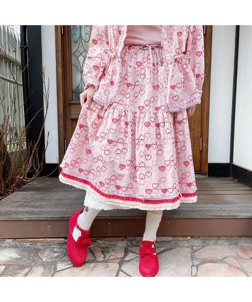 PINK HOUSE（ピンクハウス）の「ハートステッチレーススカート  