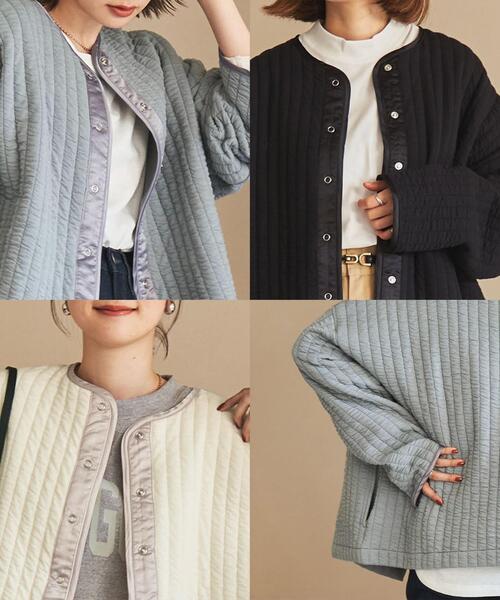 coen（コーエン）の「キルトライクスナップボタンカーディガン（カーディガン/ボレロ・レディース・ブラック/グレー/オフホワイト・MEDIUM/LARGE）」の6枚目の写真