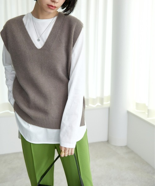 Cristaseya VISONE GILET モヘアニットベスト 通常販売】Mohair knit