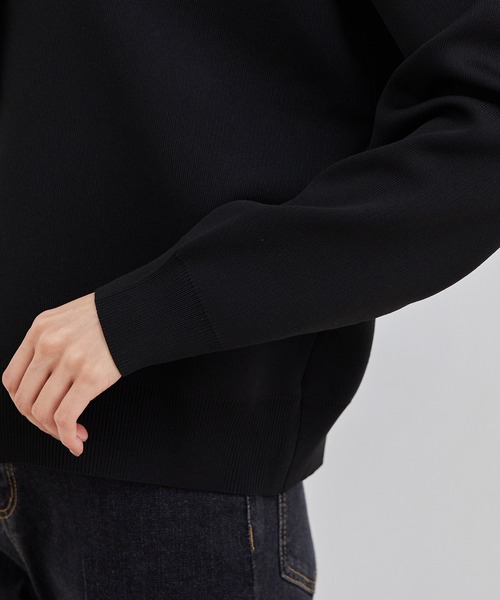 ROPE' PICNIC（ロペピクニック）の「【2WAY】スポンジニットビックカラーカーディガン（カーディガン/ボレロ・レディース・ブラック/ブラウン系その他2/パープル系その他・38）」の4枚目の写真