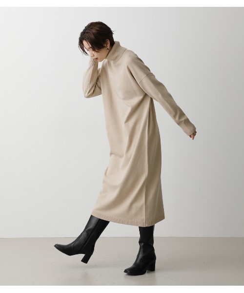 AZUL by moussy(アズールバイマウジー)の「TURTLE NECK SIMPLE OP/タートルネックシンプルワンピ(ワンピース・レディース・ブラック/ベージュ/イエロー系その他・SMALL/MEDIUM)」の10枚目の写真