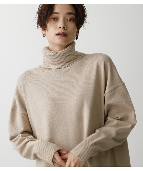 AZUL by moussy(アズールバイマウジー)の「TURTLE NECK SIMPLE OP/タートルネックシンプルワンピ(ワンピース・レディース・ブラック/ベージュ/イエロー系その他・SMALL/MEDIUM)」の21枚目の写真