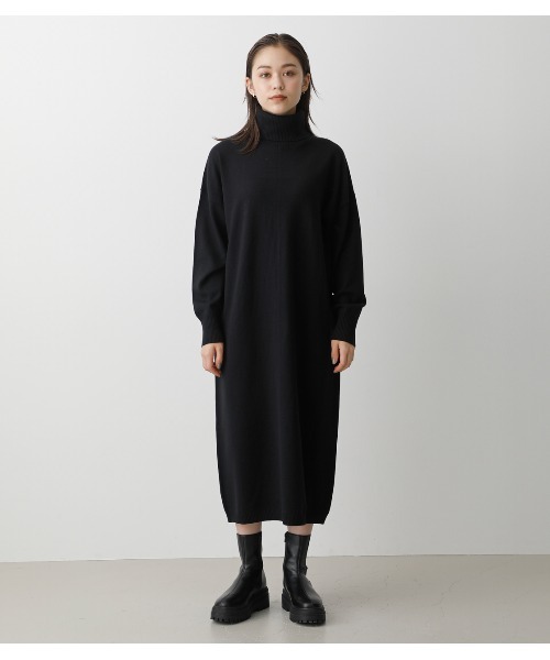 AZUL by moussy(アズールバイマウジー)の「TURTLE NECK SIMPLE OP/タートルネックシンプルワンピ(ワンピース・レディース・ブラック/ベージュ/イエロー系その他・SMALL/MEDIUM)」の8枚目の写真