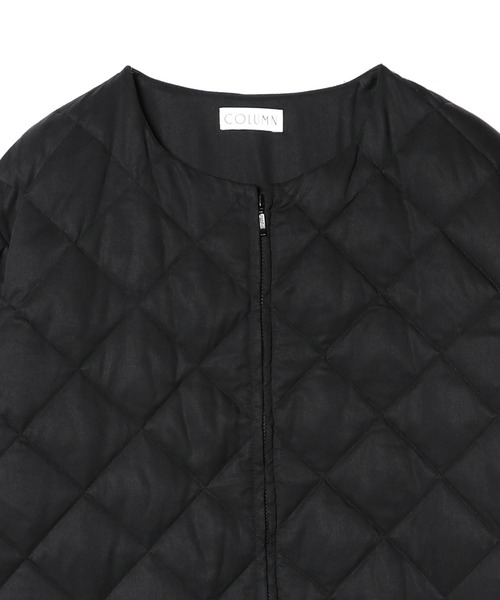 ESTNATION（エストネーション）の「COLUMN / キルティングダウンコート（ダウンジャケット/コート・レディース・ブラック/ベージュ・38/36）」の4枚目の写真