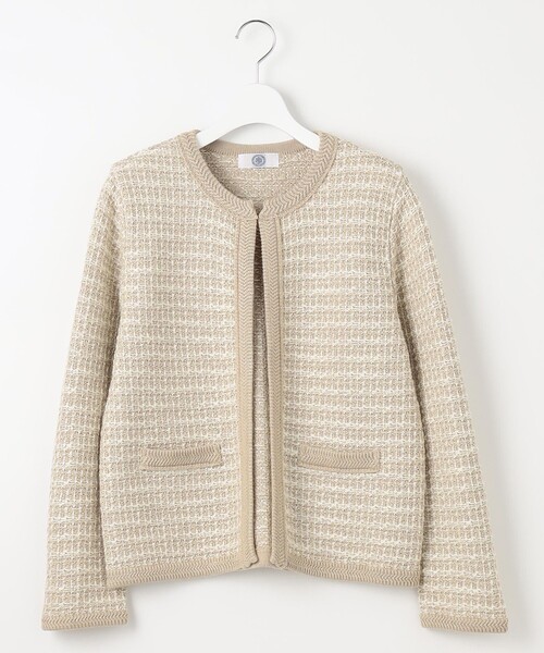 J.PRESS(ジェイプレス)の「【洗える・抗菌防臭】TWEED KNIT カーディガン(カーディガン/ボレロ・レディース・ブラック系1/ベージュ系1/サックスブルー系1・T15/T13)」の9枚目の写真