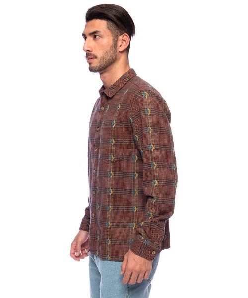 BILLABONG(ビラボン)の「BILLABONG メンズ 【Wrangler】 KNOX JACQUARD PLAID 長袖シャツ 【2021年秋冬モデル】/ビラボンラングラーコラボ長袖シャツ(シャツ/ブラウス・メンズ・グリーン系その他/ブラウン・MEDIUM/LARGE/X-LARGE)」の7枚目の写真