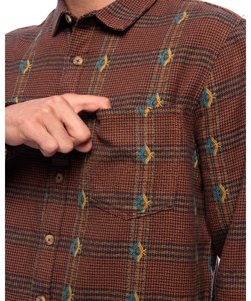 BILLABONG(ビラボン)の「BILLABONG メンズ 【Wrangler】 KNOX JACQUARD PLAID 長袖シャツ 【2021年秋冬モデル】/ビラボンラングラーコラボ長袖シャツ(シャツ/ブラウス・メンズ・グリーン系その他/ブラウン・MEDIUM/LARGE/X-LARGE)」の5枚目の写真