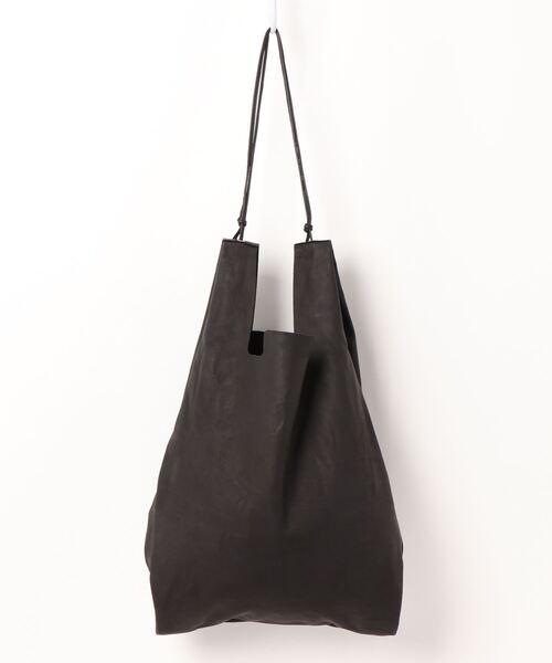 SLOW(スロウ)の「【SLOW / スロウ】2way grocery cowleather shopper(トートバッグ)(トートバッグ・メンズ・グレー/ブラック・FREE)」の6枚目の写真