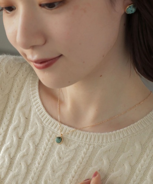 AMERICAN HOLIC(アメリカンホリック)の「【WEB限定】天然石ネックレス(ネックレス・レディース・ホワイト/ブラウン/グリーン・FREE)」の3枚目の写真