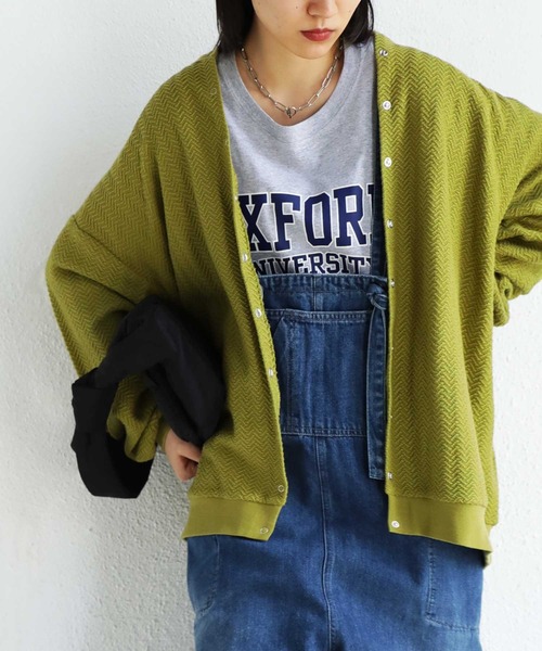 antiqua(アンティカ)の「表情生む。変形裏毛カーディガン(カーディガン/ボレロ・レディース・カーキ/マスタード/ナチュラル/スミクロ・FREE)」の18枚目の写真