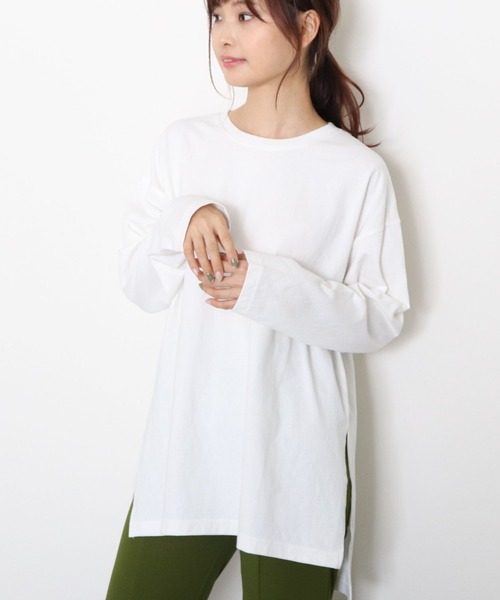 archives（アルシーヴ）の「サイドスリットアソートロンＴ（Tシャツ/カットソー・レディース・オフホワイト・MEDIUM）」の2枚目の写真