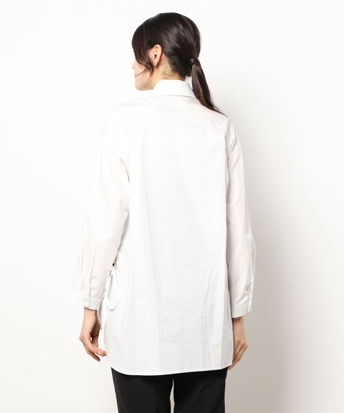 Q（キュー）の「サイドリボンシャツ（シャツ/ブラウス・レディース・アイボリー・MEDIUM）」の3枚目の写真