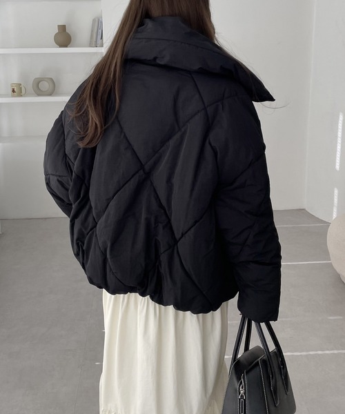 セール】ダイヤキルティングフェイクダウン中綿ジャケット（ダウン