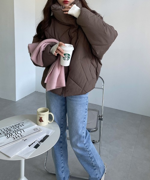 美品 ナナミカ ダウンコート ダイヤモンドキルティング ブラック セール [撥水素材]ダイヤモンドキルティングダウンコート （ダウン