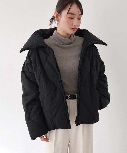 ダイヤキルティングフェイクダウン中綿ジャケット（ダウンジャケット