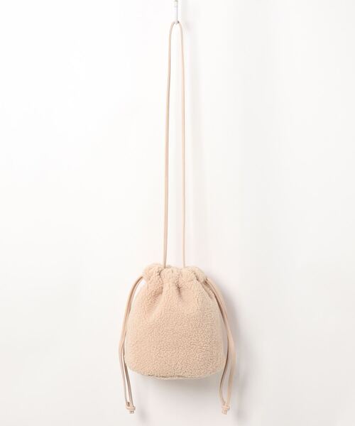 ehka sopo（エヘカソポ）の「ボア巾着ショルダーバッグ（ショルダーバッグ・レディース・ベージュ/オフホワイト/キャメル・ﾌﾘ-）」の6枚目の写真