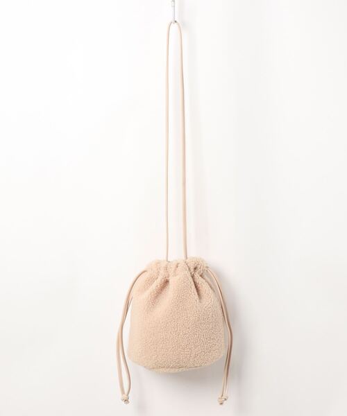 ehka sopo（エヘカソポ）の「ボア巾着ショルダーバッグ（ショルダーバッグ・レディース・ベージュ/オフホワイト/キャメル・ﾌﾘ-）」の10枚目の写真