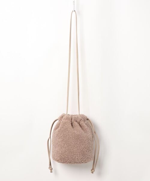 ehka sopo（エヘカソポ）の「ボア巾着ショルダーバッグ（ショルダーバッグ・レディース・ベージュ/オフホワイト/キャメル・ﾌﾘ-）」の8枚目の写真