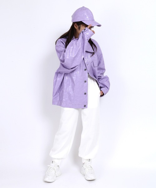 PUNYUS（プニュズ）の「フェイクレザークロコキャップ（キャップ・レディース・ブラック/ライトパープル・FREE）」の10枚目の写真