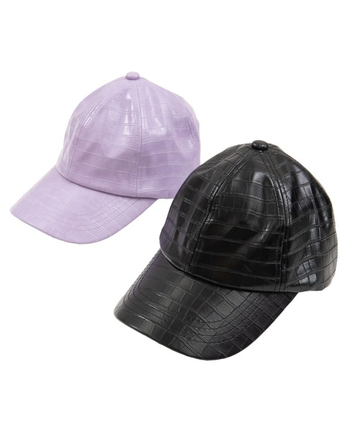 PUNYUS（プニュズ）の「フェイクレザークロコキャップ（キャップ・レディース・ブラック/ライトパープル・FREE）」の8枚目の写真