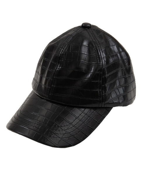 PUNYUS（プニュズ）の「フェイクレザークロコキャップ（キャップ・レディース・ブラック/ライトパープル・FREE）」の5枚目の写真