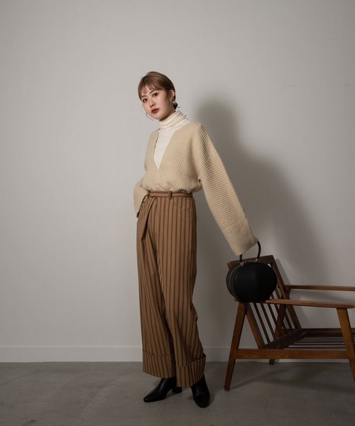Amiur（エミレ）の「stripe linen like pants（その他パンツ・レディース・ブラウン/ベージュ・S/M）」の11枚目の写真