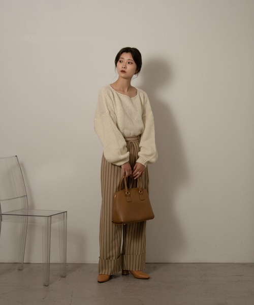 Amiur（エミレ）の「stripe linen like pants（その他パンツ・レディース・ブラウン/ベージュ・S/M）」の13枚目の写真
