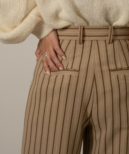 Amiur（エミレ）の「stripe linen like pants（その他パンツ・レディース・ブラウン/ベージュ・S/M）」の6枚目の写真