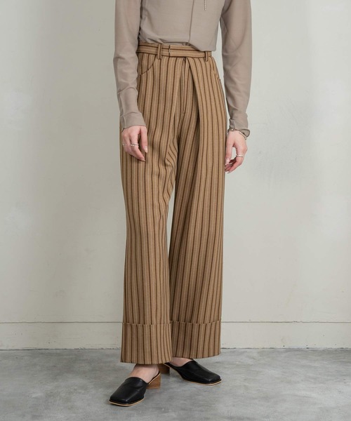 Amiur（エミレ）の「stripe linen like pants（その他パンツ・レディース・ブラウン/ベージュ・S/M）」の17枚目の写真