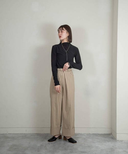 Amiur（エミレ）の「stripe linen like pants（その他パンツ・レディース・ブラウン/ベージュ・S/M）」の22枚目の写真