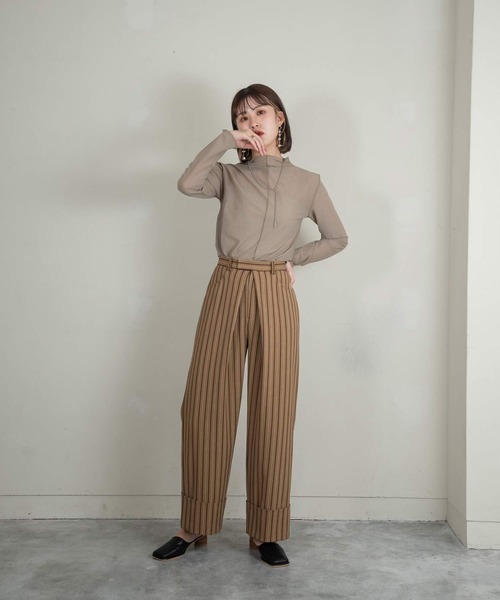 Amiur（エミレ）の「stripe linen like pants（その他パンツ・レディース・ブラウン/ベージュ・S/M）」の18枚目の写真