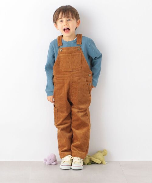 SHIPS any(シップス エニィ)の「SHIPS any: コーデュロイ オーバーオール<KIDS>(サロペット/オーバーオール・キッズ・チャコールグレー/ブラウン/ナチュラル・L(140-150)/S(110-120)/M(125-135))」の3枚目の写真