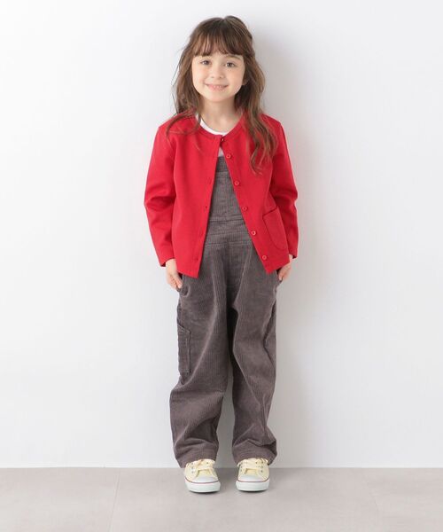 SHIPS any(シップス エニィ)の「SHIPS any: コーデュロイ オーバーオール<KIDS>(サロペット/オーバーオール・キッズ・チャコールグレー/ブラウン/ナチュラル・L(140-150)/S(110-120)/M(125-135))」の2枚目の写真