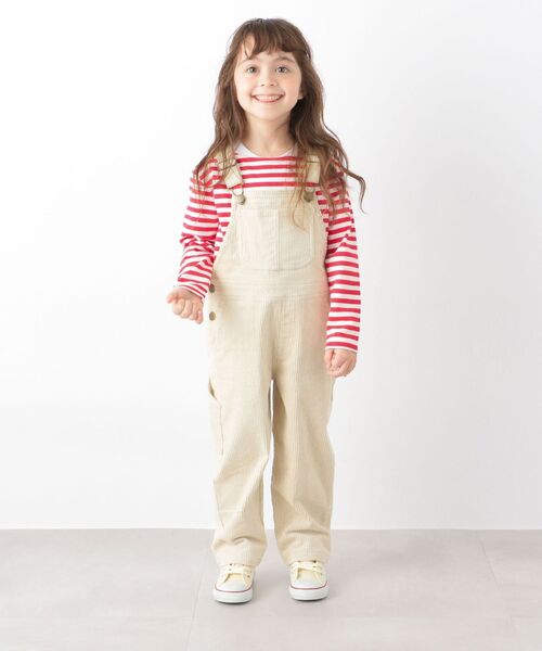SHIPS any(シップス エニィ)の「SHIPS any: コーデュロイ オーバーオール<KIDS>(サロペット/オーバーオール・キッズ・チャコールグレー/ブラウン/ナチュラル・L(140-150)/S(110-120)/M(125-135))」の4枚目の写真