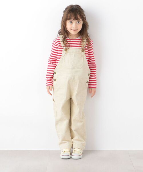 SHIPS any(シップス エニィ)の「SHIPS any: コーデュロイ オーバーオール<KIDS>(サロペット/オーバーオール・キッズ・チャコールグレー/ブラウン/ナチュラル・L(140-150)/S(110-120)/M(125-135))」の5枚目の写真