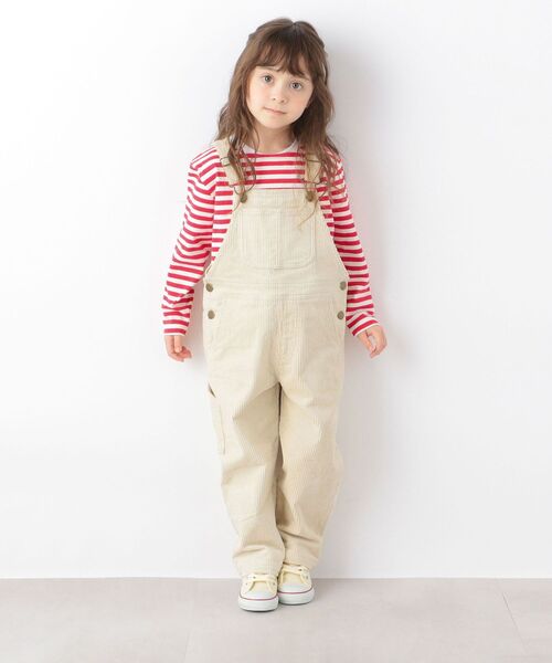 SHIPS any(シップス エニィ)の「SHIPS any: コーデュロイ オーバーオール<KIDS>(サロペット/オーバーオール・キッズ・チャコールグレー/ブラウン/ナチュラル・L(140-150)/S(110-120)/M(125-135))」の6枚目の写真