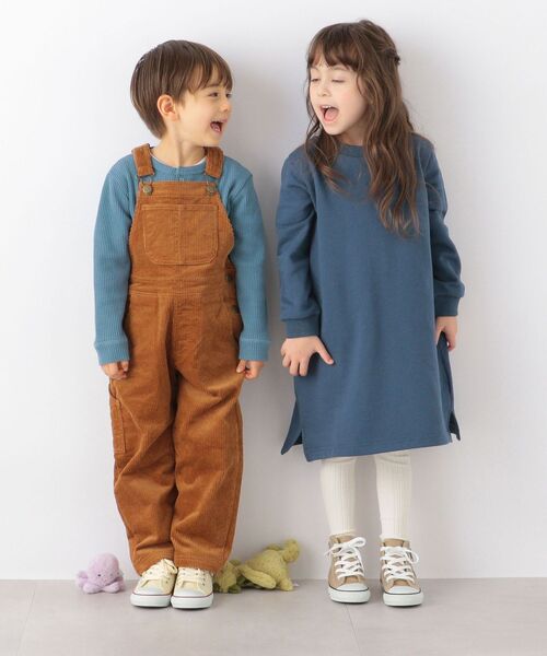 SHIPS any(シップス エニィ)の「SHIPS any: コーデュロイ オーバーオール<KIDS>(サロペット/オーバーオール・キッズ・チャコールグレー/ブラウン/ナチュラル・L(140-150)/S(110-120)/M(125-135))」の8枚目の写真
