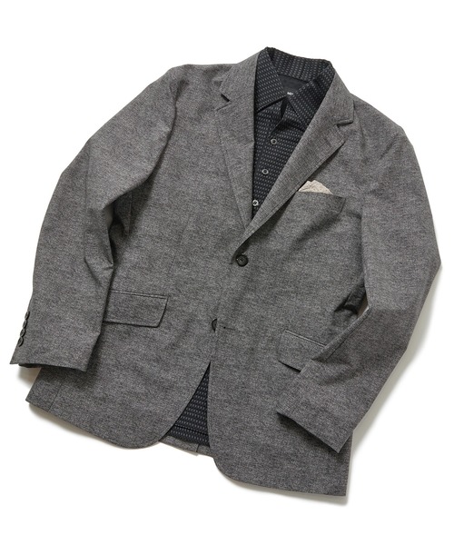 MEN'S BIGI(メンズビギ)の「【COOL DOTS】メランジプリントジャケット(テーラードジャケット・メンズ・ブラック/ベージュ/ネイビー・01/02/03/04)」の2枚目の写真