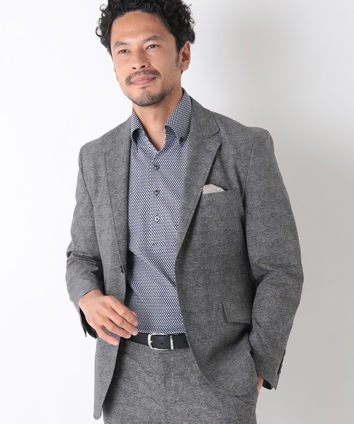 MEN'S BIGI(メンズビギ)の「【COOL DOTS】メランジプリントジャケット(テーラードジャケット・メンズ・ブラック/ベージュ/ネイビー・01/02/03/04)」の12枚目の写真