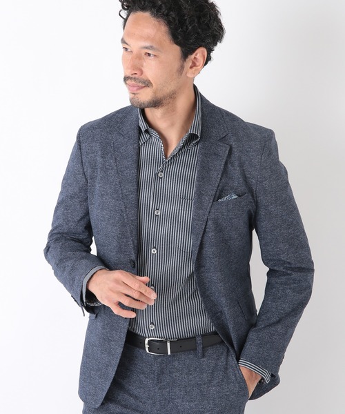 MEN'S BIGI(メンズビギ)の「【COOL DOTS】メランジプリントジャケット(テーラードジャケット・メンズ・ブラック/ベージュ/ネイビー・01/02/03/04)」の14枚目の写真